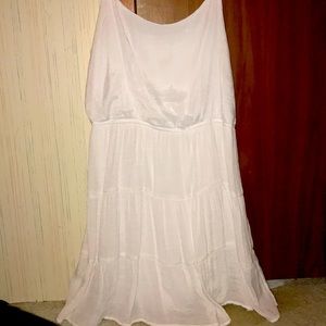 White Spaghetti Strap Flowy Dress